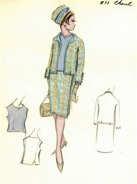 vintage Chanel fashion sketches